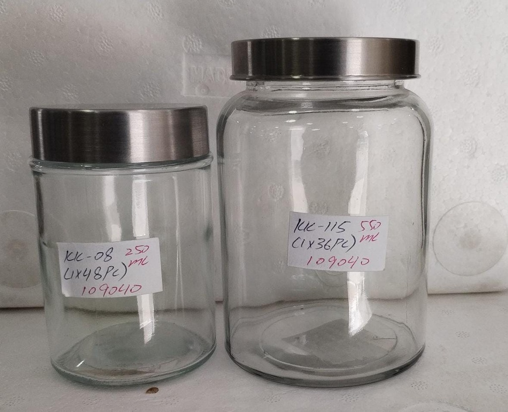 GLASS JAR W/COVER BIG KK-115