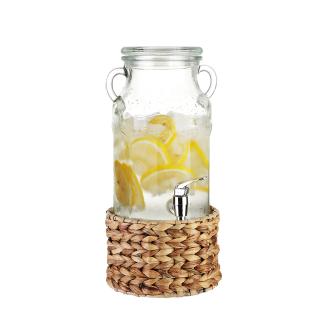 SD-027 GLASS JAR W/STRAW BASE 3.1 ltr