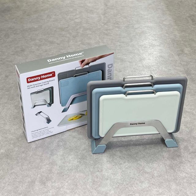DANNYHOME DH-3343 BLUE CHOPPING BOARD - قطاعة مع ستاند