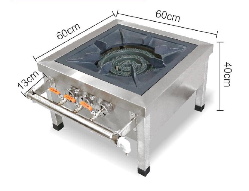 GS-1801 GAS STOVE 60*60 -  جولة ضغط عالي 60 سم  -  3 عيون 