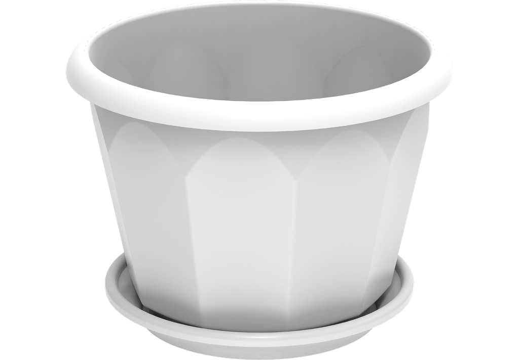 COSMO FLOWER POT HEX 20 WHT اصيص 