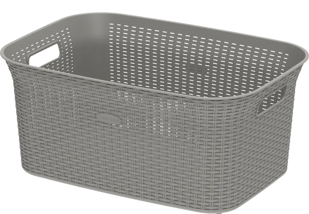COSMOPLAST RATTAN LAUNDARY BASKET 50LTR سلة ملابس مستطيلة 50 لتر 