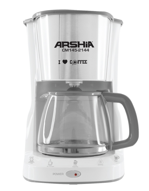 ARSHIA COFFEE MAKER WHITE 2143 محضرة قهوة سوداء 