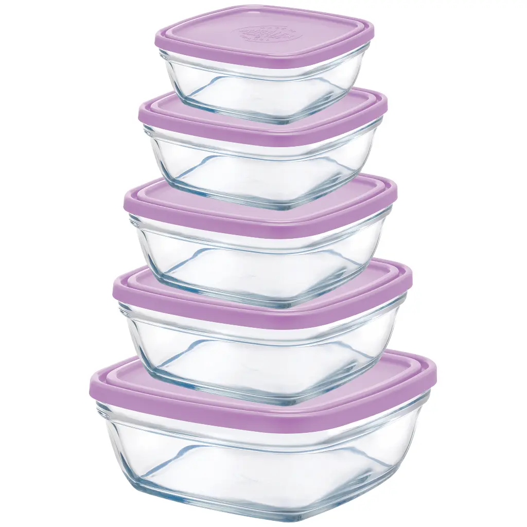 DLX. 5PCS FRESHBOX PURPLE LID طقم بوادي مع غطا 