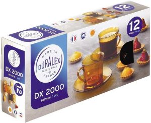 DLX. LYS CUP 12PCS SET -طقم اكواب اصفر فرنسي مع صحن