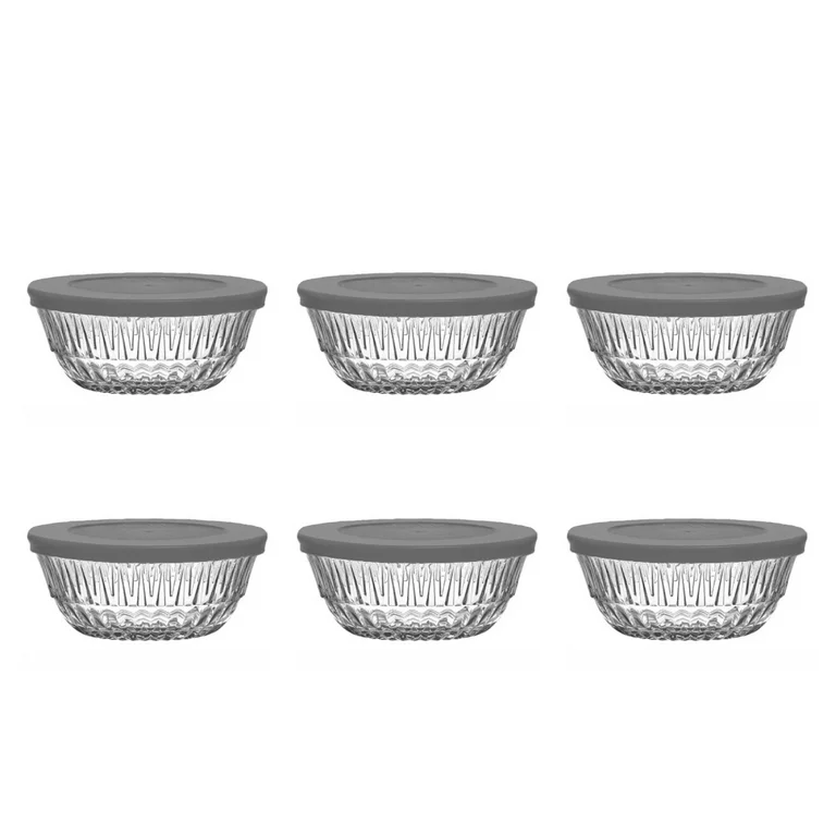 LAV ALN240 6PCS BOWL SET GREY طقم بوادي مع غطاء رصاصي 