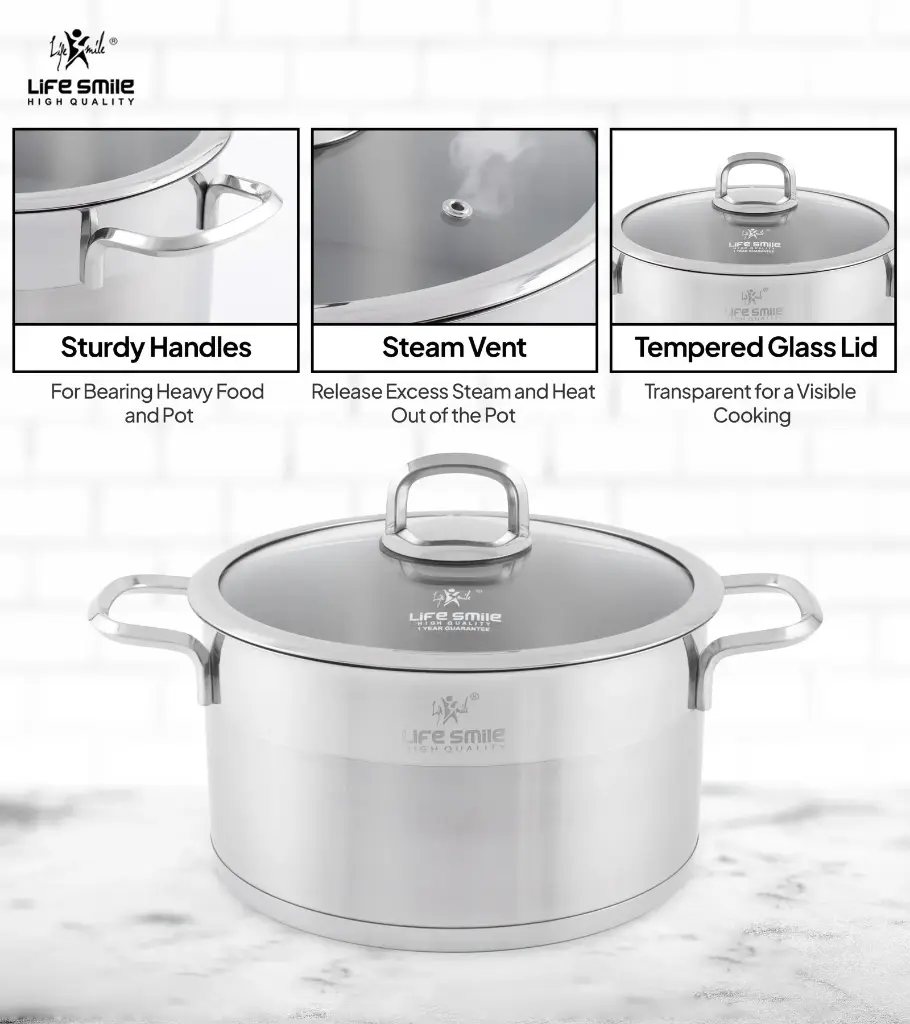 BH LIFE SMILE SOUP POT 24CM LIFEP12-24SILVER