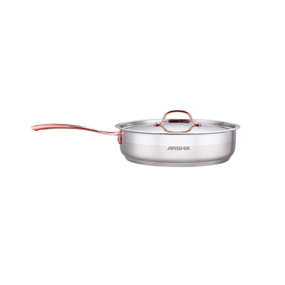 ARSHIA S/S FRYPAN 24CM COPPER HD SS014-2979  مقلاة ارشيا ستانلس ستيل بمقبض نحاسي 