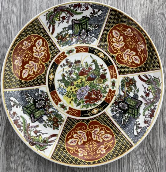 PEACOCK DESIGNED DEEP PLATE 16 INCH -  كاب ابو طاووس برتقالي