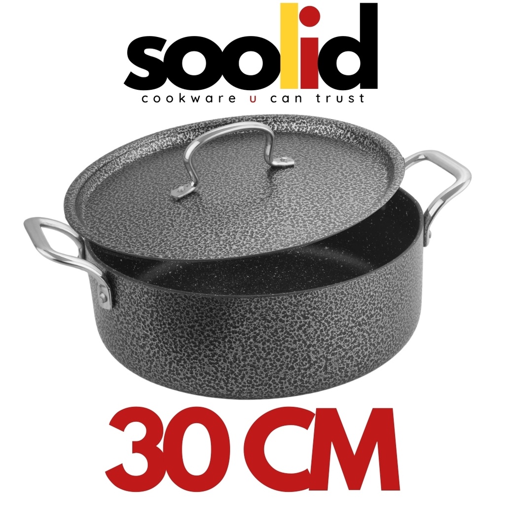 RG-30 SOLID GRANITE ALUMINIUM BIRIYANI POT W/LID 30CM- قدر سولد روكي جرانيت 30 سم