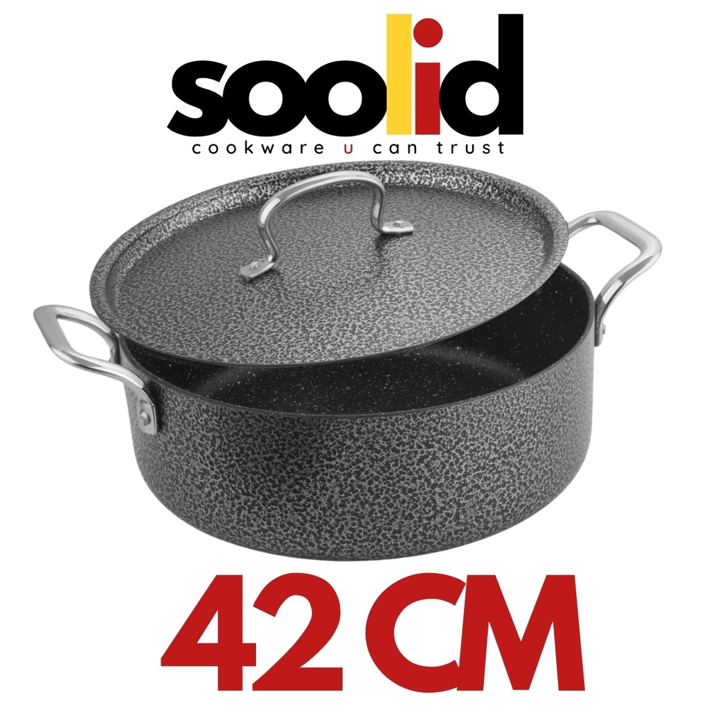 RG-42 SOLID GRANITE ALUMINIUM BIRIYANI POT W/LID 42CM- قدر سولد روكي جرانيت 42 سم