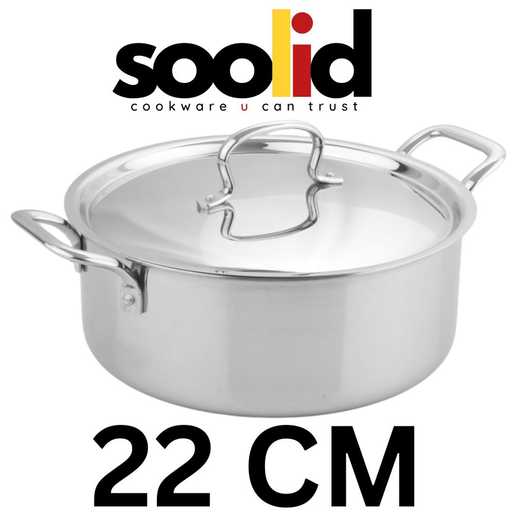SSTR-22 SOLID TRIPLY BIRIYANI POT W/LID 22CM- قدر ستانلس برياني 22 سم 