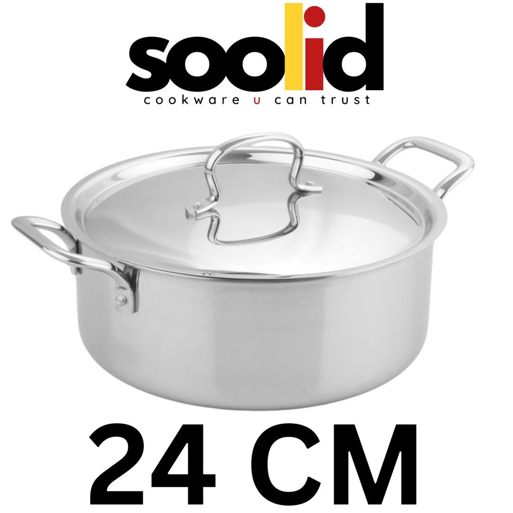 SSTR-24 SOLID TRIPLY BIRIYANI POT W/LID 24CM- قدر ستانلس برياني 24 سم 