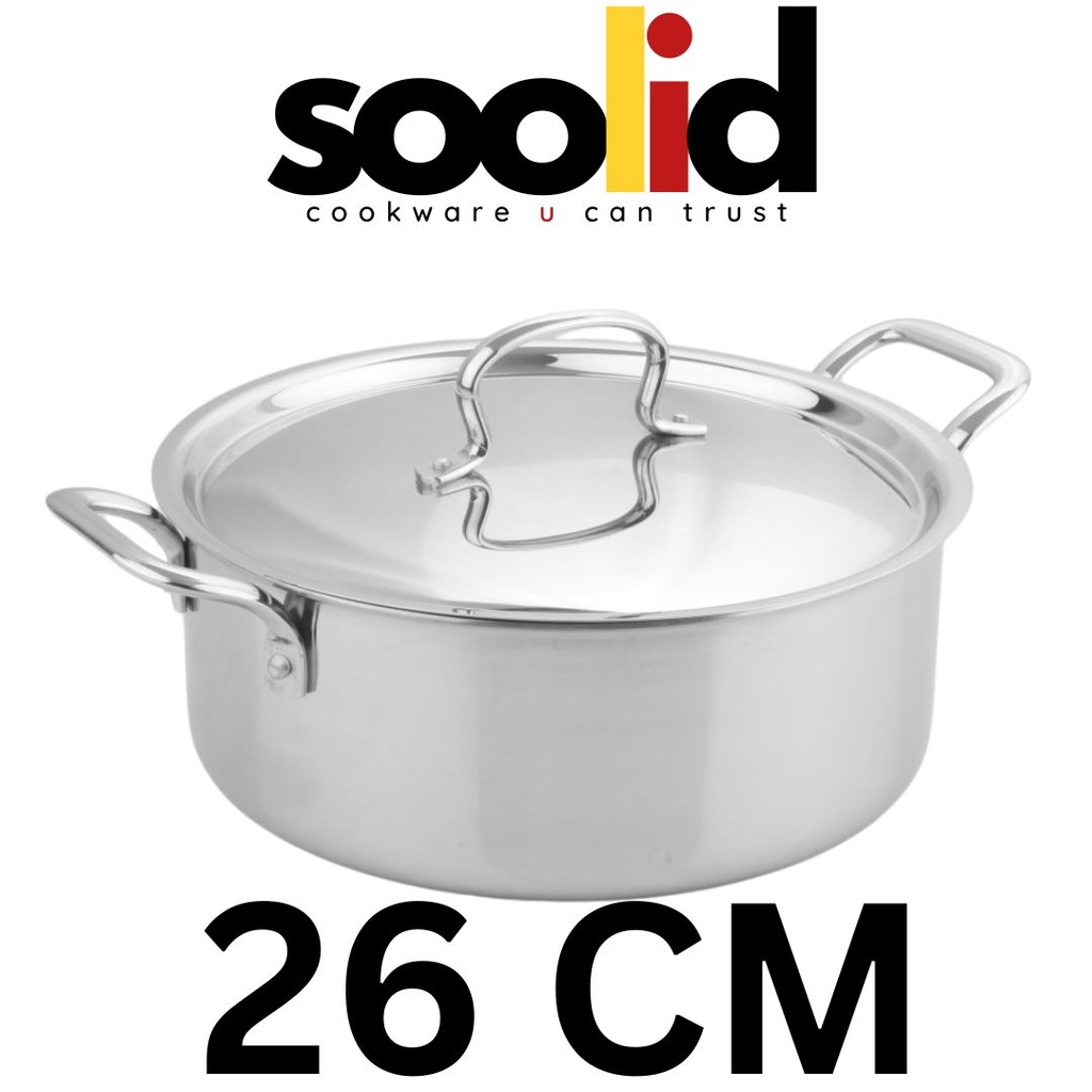 SSTR-26 SOLID TRIPLY BIRIYANI POT W/LID 26CM- قدر ستانلس برياني 26 سم 