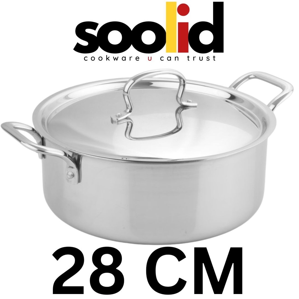 SSTR-28 SOLID TRIPLY BIRIYANI POT W/LID 28CM- قدر ستانلس برياني 28 سم 