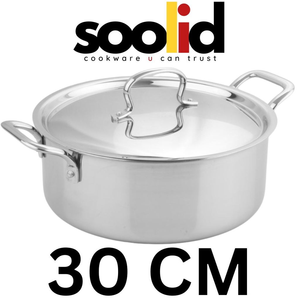 SSTR-30 SOLID TRIPLY BIRIYANI POT W/LID 30CM-قدر ستانلس برياني 30 سم 