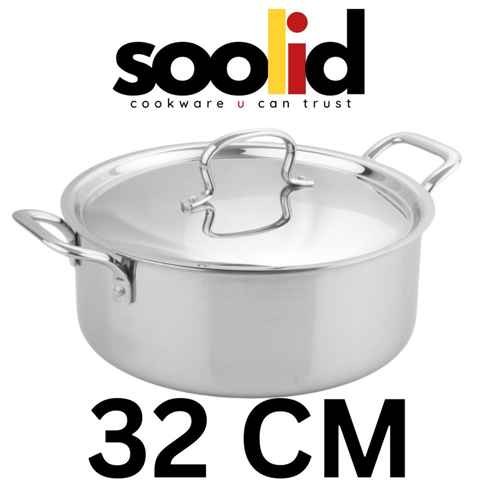 SSTR-32 SOLID TRIPLY BIRIYANI POT W/LID 32CM - قدر ستانلس برياني 32 سم 