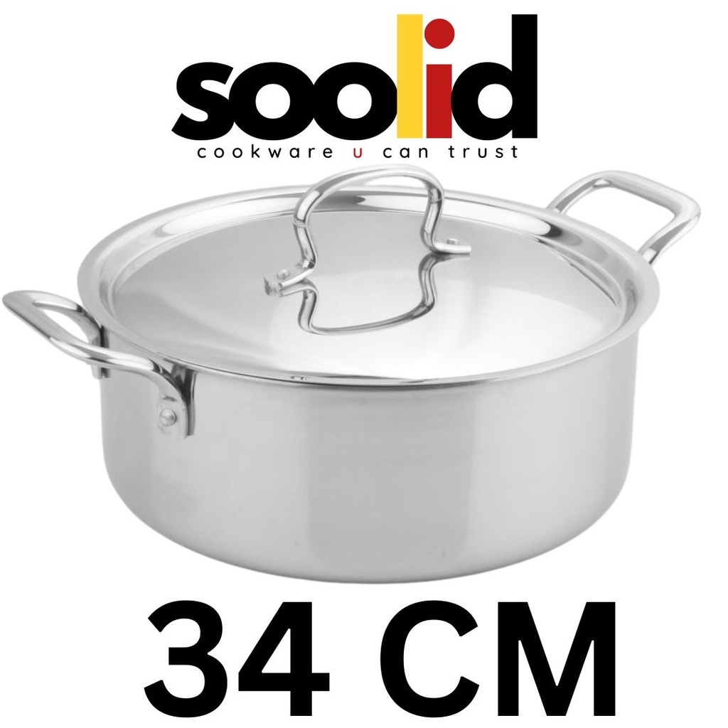 SSTR-34 SOLID TRIPLY BIRIYANI POT W/LID 34CM- قدر ستانلس برياني 34 سم 