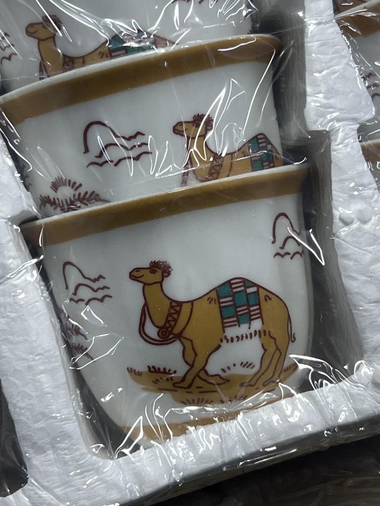 PATTUR 12PCS CAWA SET -AHB-6 فنجان كبير ابو جمل ملون 