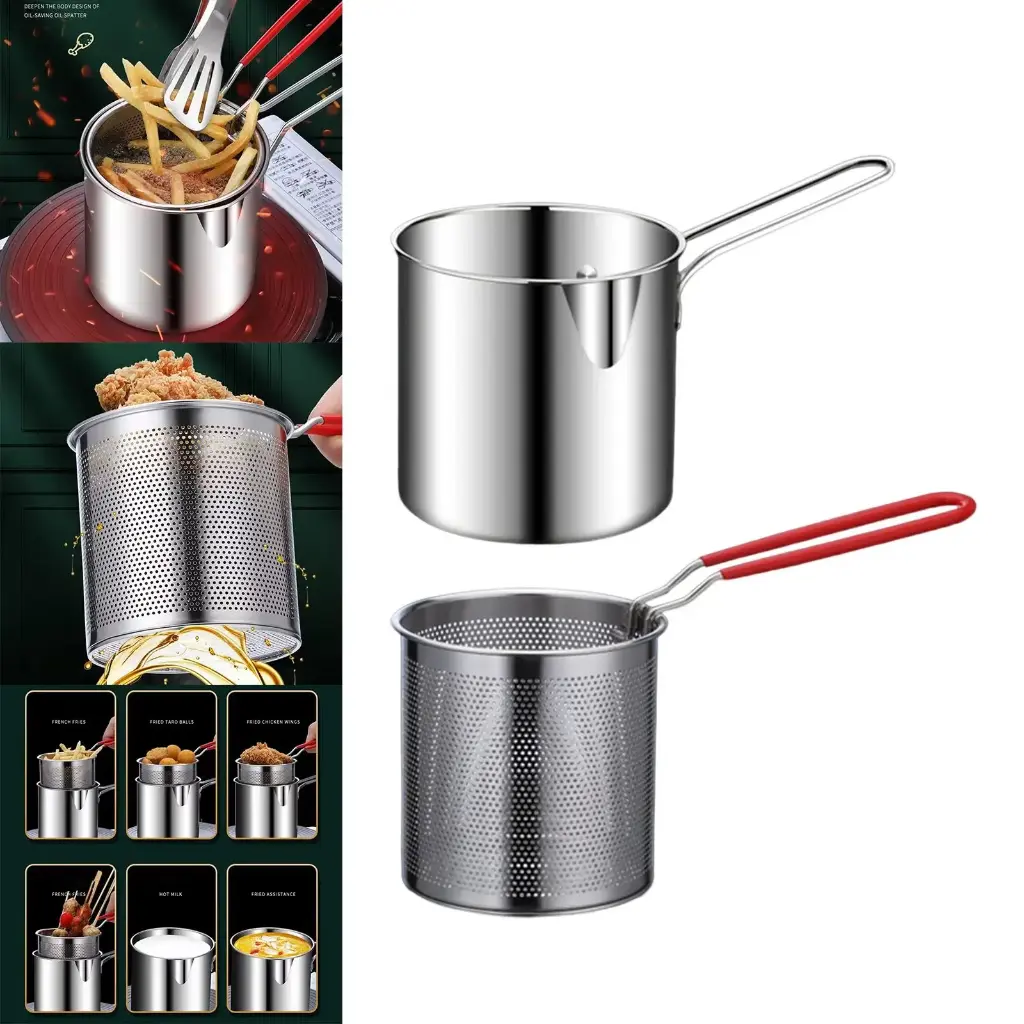 YT S/S DEEP FRYER W/STRAINER 1.2LTR -FIL21677 