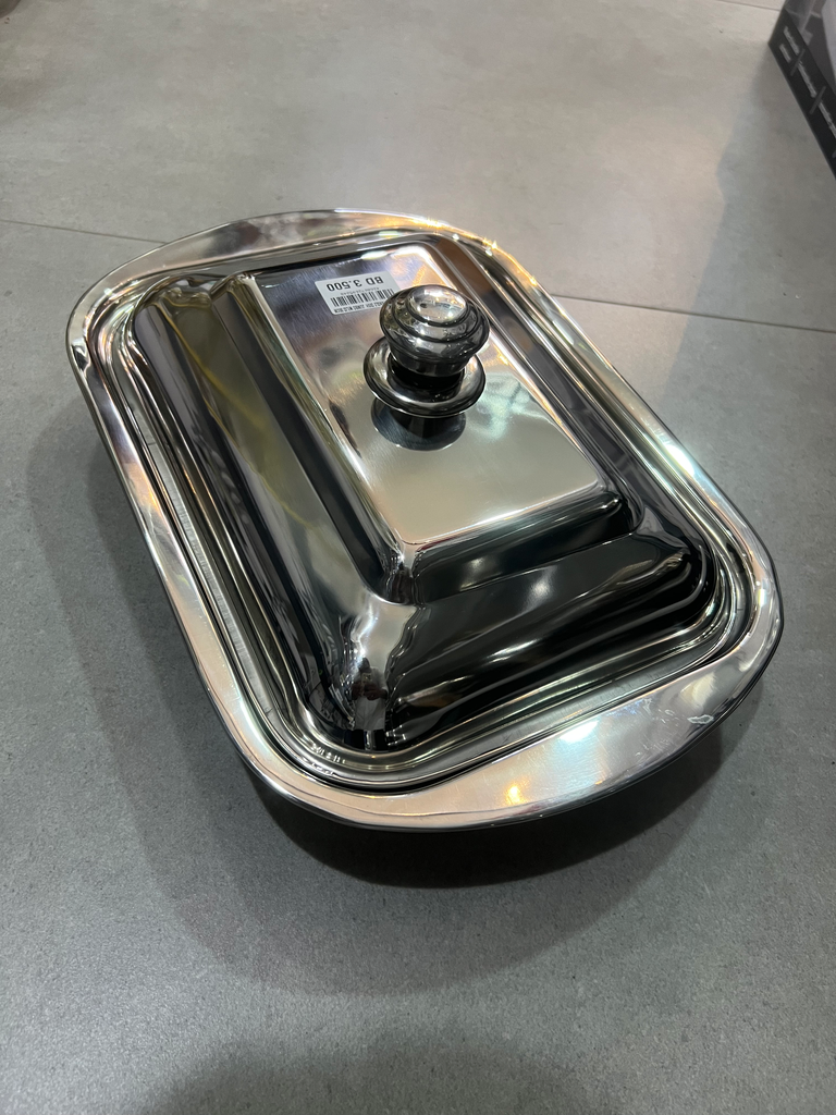 NAZ S/S RECTANGLE DISH  JUMBO W/LID 30CM