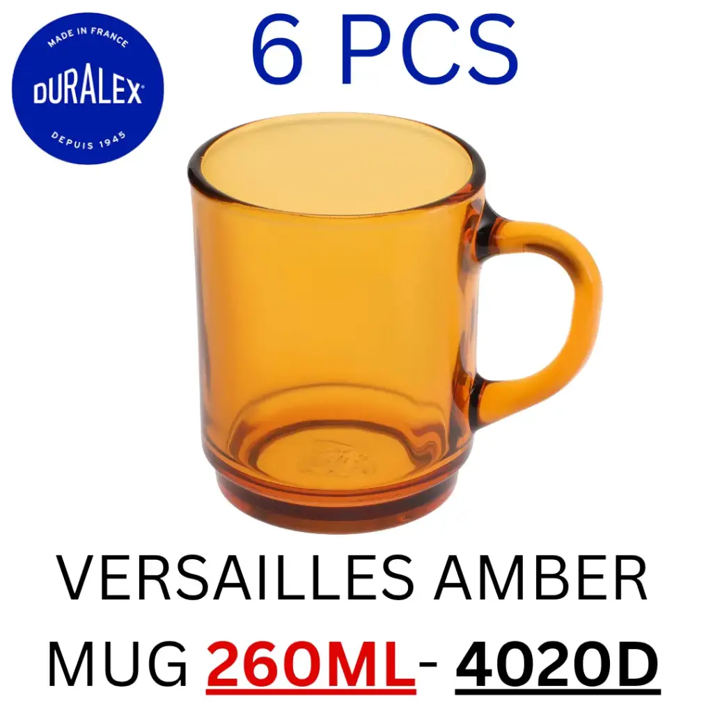 DURALEX VERSAILLES AMBER MUG 260ML- 4020D (6PCS) 