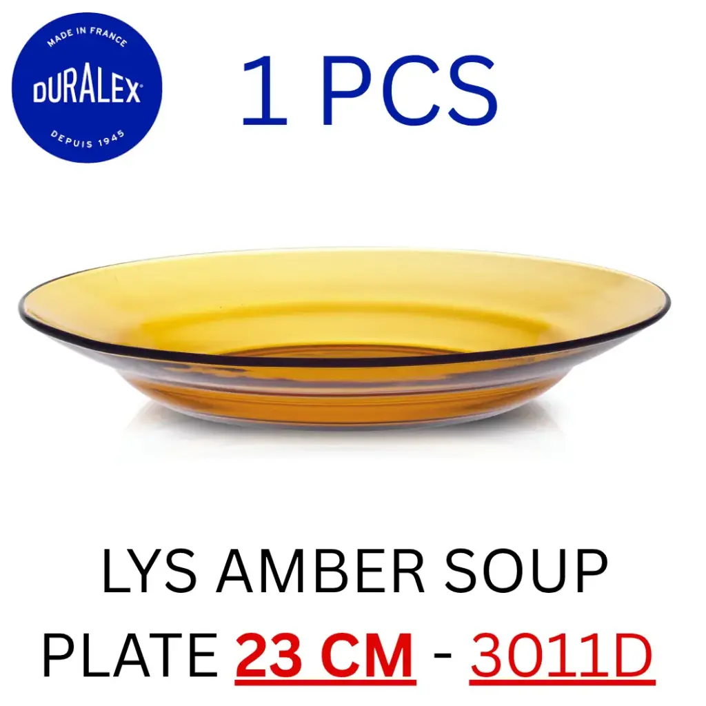 DURALEX LYS AMBER SOUP PLATE 23 CM - 3011D (1PCS) 