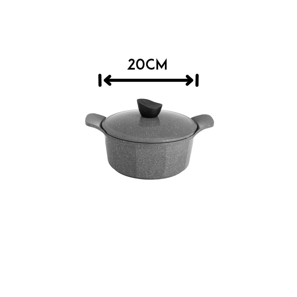 JEWEL GRANITE POT WITH LID 20 CM