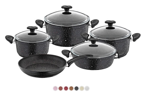 [8680539705823] PAPILLA 9PCS COOKING SET BLACK
