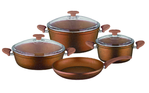 [8680539705847] PAPILLA 7PC COOKING SET COPPER طقم سبع قطع 
