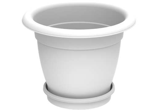[6291048071696] COSMO FLOWER POT 20" WHITE اصيص 