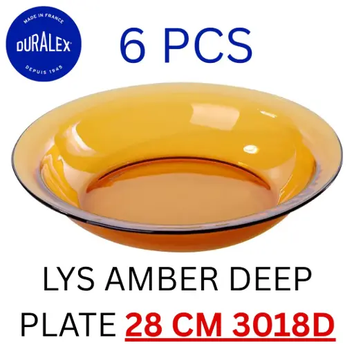[3550190400755] DURALEX LYS AMBER DEEP PLATE 28 CM 3018D (1PCS) صحن زجاجي