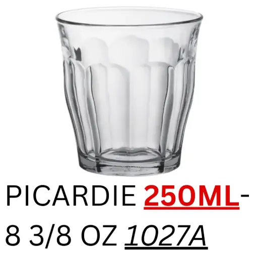 [3550190501032] DURALEX PICARDIE 250ML- 8 3/8 OZ 1027A ( 6PCS ) - اكواب بيكاردي فرنسي250 ملل