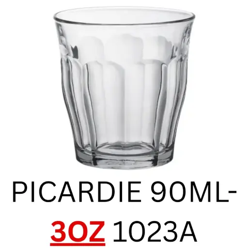 [3550190001808] DURALEX PICARDIE 90ML- 3OZ 1023A ( 6PCS )  كاشات شاي فرنسي 6 حبات باكيت