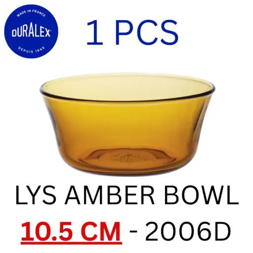 [3550190946291] DURALEX LYS AMBER TABLE BOWL 10.5 CM - 2006D (1PCS) - بادي اصفر فرنسي