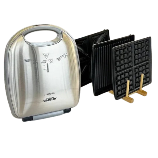 [4260672114696] ARSHIA SANDWICH MAKER 3IN 1 SM116-2904 GRAY -  صانعة سندويش ارشيا ( 3 في 1 ) شواية