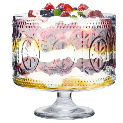 [6689004099011] TB-100 ELEGANT TRIFLE BOWL W/FLOWER 20CM-TB21050 - وعاء الترايفل 