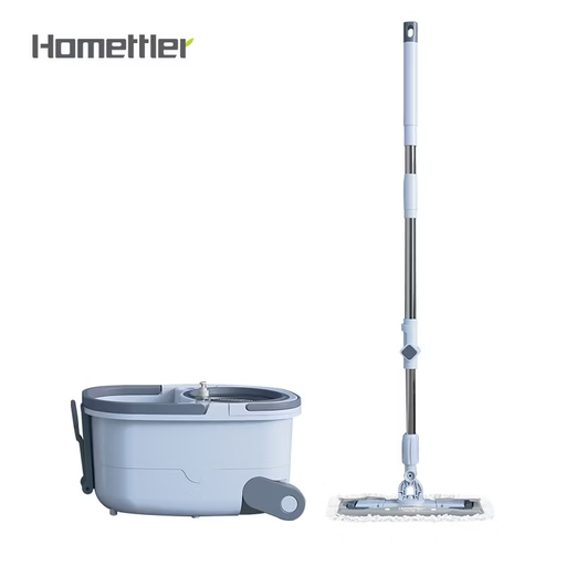 [6949555003996] BRIGHT FLAT MOP W/BUCKET & ROUND HEAD ممسحة برايت الجديدة 
