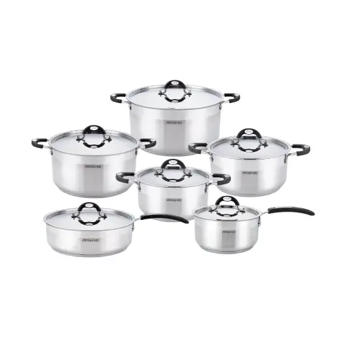 [4260672119172] ARSHIA S/S 16PC COOKWARE SET SS478-3319 - طقم ستانلس 16  قطعة 