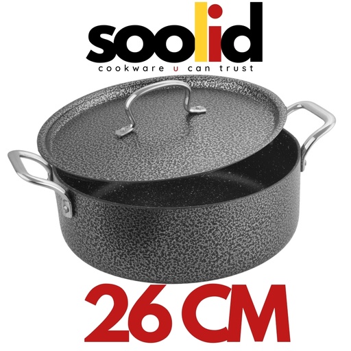 [8905531013838] RG-26 SOLID GRANITE ALUMINIUM BIRIYANI POT W/LID 26CM قدر سولد روكي جرانيت 26 سم
