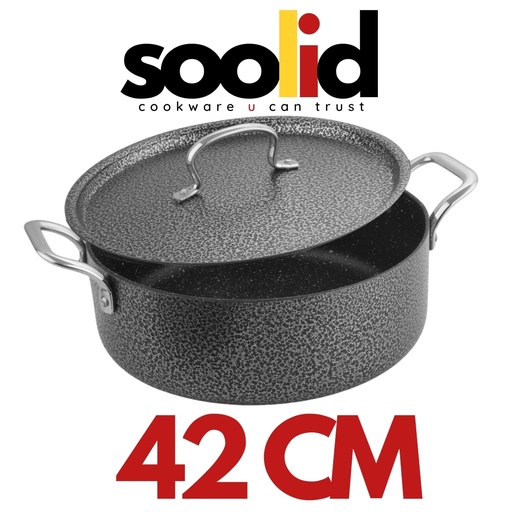 [8905531013890] RG-42 SOLID GRANITE ALUMINIUM BIRIYANI POT W/LID 42CM- قدر سولد روكي جرانيت 42 سم