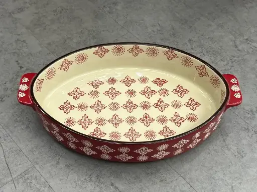 [6665202055322] dannyhome SM02-21 Porcelain  11"Bakeware 33.2CM - قالب فرن بيضاوي