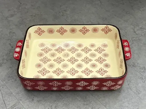 [6665202055339] dannyhome SM02-22 Porcelain 
8.5"Bakeware 21CM - قالب فرن مستيطل