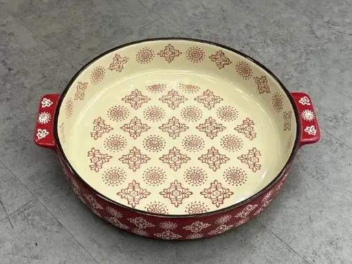 [6665202055261] dannyhome SM02-15 Porcelain  12"Bakeware 29.5CM - قالب فرن مدور