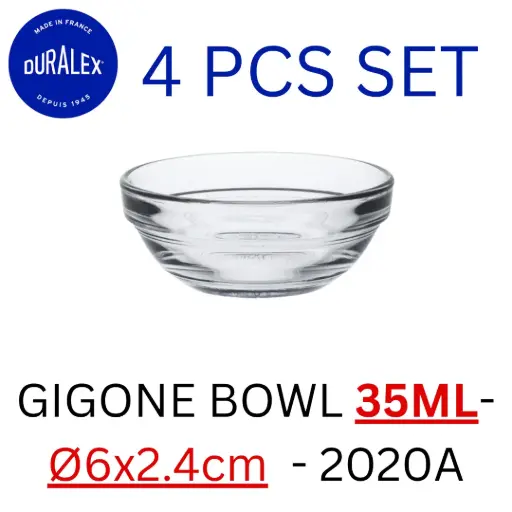 [3550190500752] DURALEX GIGONE BOWL 35ML- Ø6x2.4cm 2020A (4PCS) 