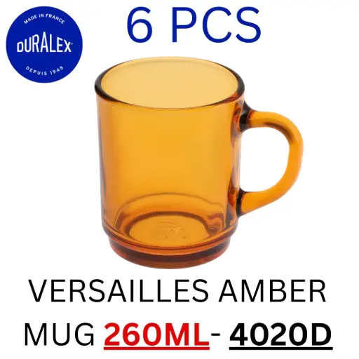 [3550190502107] DURALEX VERSAILLES AMBER MUG 260ML- 4020D (6PCS) 
