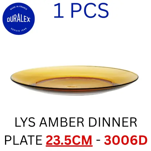 [3550190401639] DURALEX LYS AMBER DINNER PLATE 23.5CM - 3006D (1PCS) 