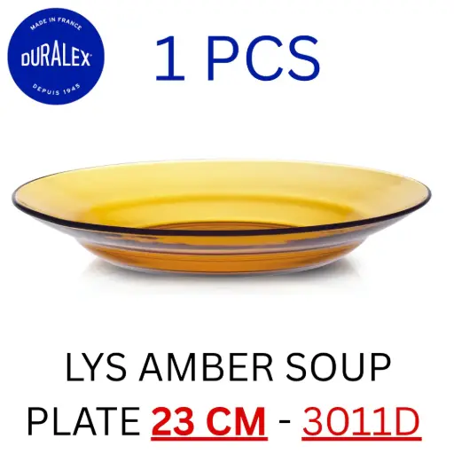 [3550190401646] DURALEX LYS AMBER SOUP PLATE 23 CM - 3011D (1PCS) 