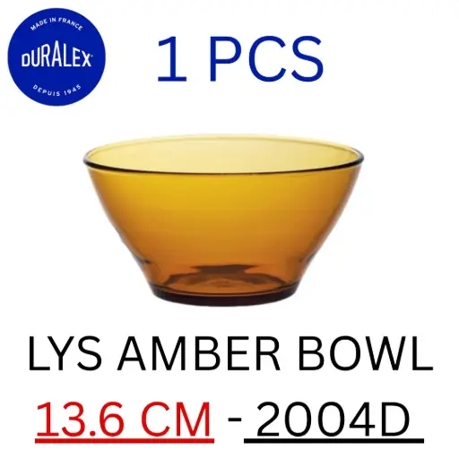 [3550190946598] DURALEX LYS AMBER BOWL 13.6 CM - 2004D (1PCS) 