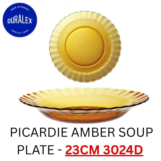 [3550190401165] DURALEX PICARDIE AMBER SOUP PLATE - 23CM 3024D ( 1PCS ) 